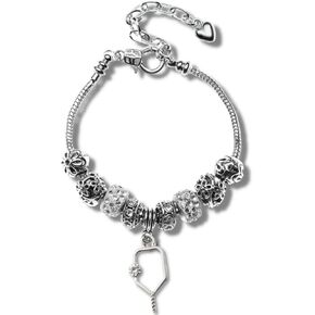 Sportybella Pickleball Bracelet, Silver Pickleball Beaded Charm Womens Pickleball Paddle Jewelry, Pickleball Gift for Pickleball Players