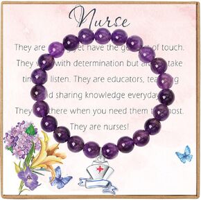 هدايا تقدير الممرضة للنساء، سوار الخرزة للممرضات، سوار مطرز بالجمشت مع سحر قبعة الممرضة، هدايا طالب التمريض للممرضات الجدد، هدايا أسبوع الممرضات، أفكار هدايا تخرج الممرضات in Kuwait