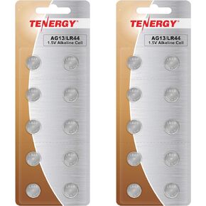 Tenergy 1.5 Volt Battery LR44, Button Cell LR44, ag13/LR44 Batteries Equivalent, Ideal for Watches, Laser Pointers, Small Toys, Portable Electronics, and More, 10 Count in Kuwait
