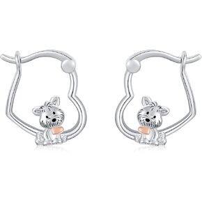 Hypoallergenic Earrings Rabbit Tiger Teddy Koala Puppy Panther Peacock Earrings Sterling Silver Animal Hug Hoop Earrings Jewelry Mothers Day Graduation Birthday Gifts for Women in Saudi Arabia