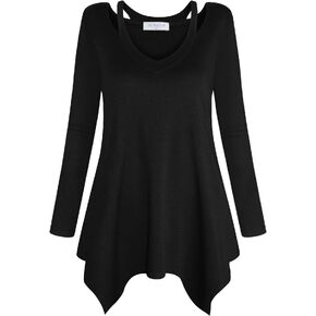 بولوتس قميص تونيك كاجوال منقوش باكمام 3/4 ورقبة على شكل حرف V للنساء in Kuwait