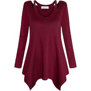 بولوتس قميص تونيك كاجوال منقوش باكمام 3/4 ورقبة على شكل حرف V للنساء in Kuwait