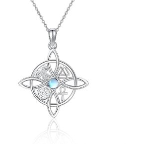 YAFEINI Witches Knot Necklace Sterling Silver Witches Knot Pendant Necklace Celtic Cross Witch Jewelry Witches Knot Amulet Gifts for Women Girls in Kuwait