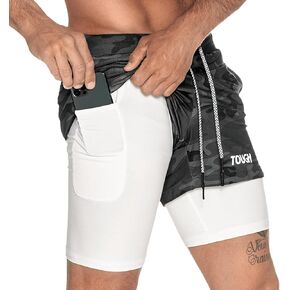 شورت تمرين الصالة الرياضية للرجال من Born Tough، شورت رياضي لكمال الأجسام بطول 5 بوصات للرجال، شورت للجري مع جيب مبطن in Kuwait