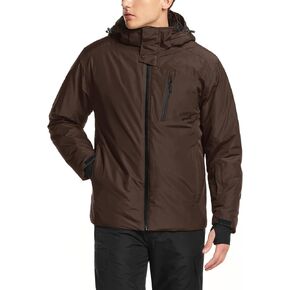 TSLA Men's Winter Ski Jacket, Waterproof Warm Insulated Snow Coats, Cold Weather Windproof Snowboard Jacket with Hood