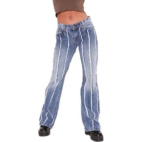 SOMTHRON Women's Tassel High Waisted Ripped Skinny Jeans Distressed Destroyed Long Fringe Denim Pants Hip Hop Streetwear in Kuwait