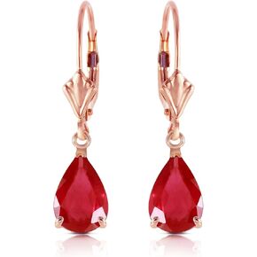 Galaxy Gold GG 14k Solid Rose Leverback Earrings 3.5 ct Pear-shaped Ruby in Saudi Arabia