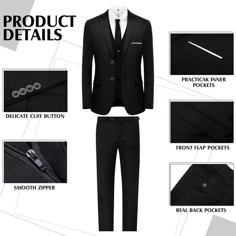Ramede 10 Pcs Halloween Cos 1920s Men Costume Set 20s Accessories Outfit with Fedora Hat Gangster Vest Pocket Watch Suspender in Saudi Arabia