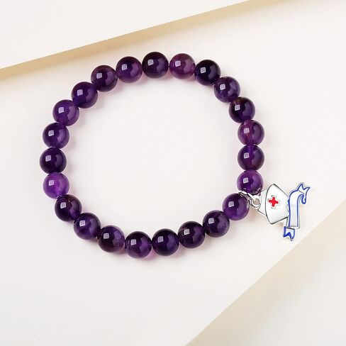 هدايا تقدير الممرضة للنساء، سوار الخرزة للممرضات، سوار مطرز بالجمشت مع سحر قبعة الممرضة، هدايا طالب التمريض للممرضات الجدد، هدايا أسبوع الممرضات، أفكار هدايا تخرج الممرضات in Kuwait