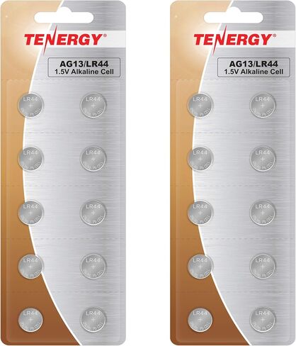 Tenergy 1.5 Volt Battery LR44, Button Cell LR44, ag13/LR44 Batteries Equivalent, Ideal for Watches, Laser Pointers, Small Toys, Portable Electronics, and More, 10 Count in Kuwait