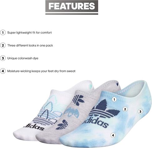 adidas Originals Women's Originals Color Wash 3-Pack Super No Show in Saudi Arabia