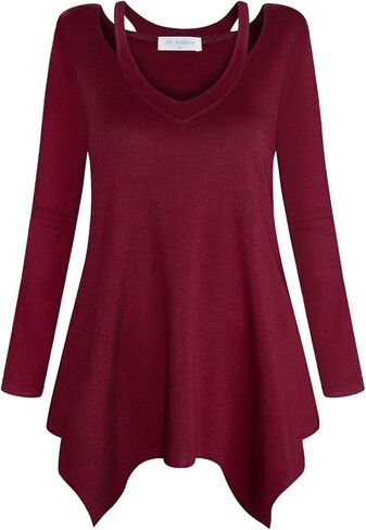 بولوتس قميص تونيك كاجوال منقوش باكمام 3/4 ورقبة على شكل حرف V للنساء in Kuwait