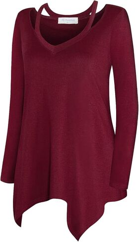 بولوتس قميص تونيك كاجوال منقوش باكمام 3/4 ورقبة على شكل حرف V للنساء in Kuwait