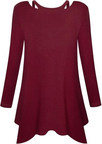 بولوتس قميص تونيك كاجوال منقوش باكمام 3/4 ورقبة على شكل حرف V للنساء in Kuwait