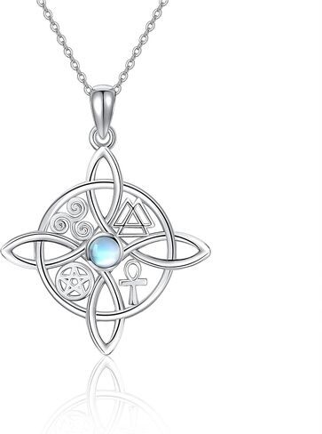 YAFEINI Witches Knot Necklace Sterling Silver Witches Knot Pendant Necklace Celtic Cross Witch Jewelry Witches Knot Amulet Gifts for Women Girls in Kuwait