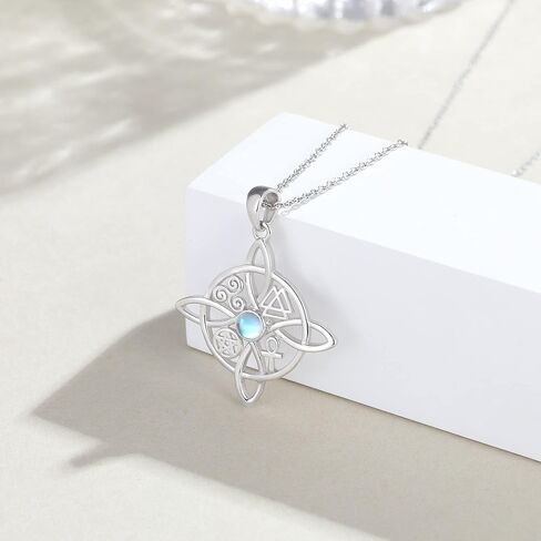 YAFEINI Witches Knot Necklace Sterling Silver Witches Knot Pendant Necklace Celtic Cross Witch Jewelry Witches Knot Amulet Gifts for Women Girls in Kuwait