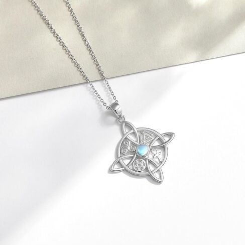 YAFEINI Witches Knot Necklace Sterling Silver Witches Knot Pendant Necklace Celtic Cross Witch Jewelry Witches Knot Amulet Gifts for Women Girls in Kuwait
