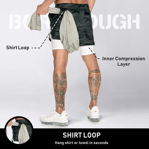 شورت تمرين الصالة الرياضية للرجال من Born Tough، شورت رياضي لكمال الأجسام بطول 5 بوصات للرجال، شورت للجري مع جيب مبطن in Kuwait