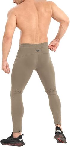 BROKIG Mens Ankle Cords Workout Jogger Pants, Slim Fit Gym Joggers Athletic Sweatpants for Men with Zipper Pockets in Kuwait