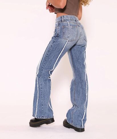 SOMTHRON Women's Tassel High Waisted Ripped Skinny Jeans Distressed Destroyed Long Fringe Denim Pants Hip Hop Streetwear in Kuwait