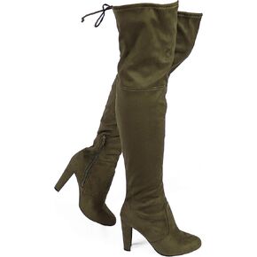 Wild Diva Women's Over The Knee Boot - Sexy Over The Knee High Pullon Boot - Trendy Low Block Heel Shoe - Comfortable Boot -(Wide Calf FIT & Regular FIT) in Kuwait