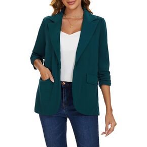 MINTLIMIT Womens Blazer 3/4 Sleeve Lapel Collar Business Work Blazers Button Front Casual Jackets with Pockets