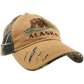 Alaskan Real Tree Bear Souvenir Ball Cap Style Hat Adult OSFA in Kuwait