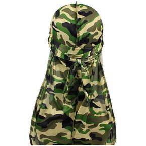 DINPREY Assorted Paisley Bandana Doo rag Cap Headwraps Men's Women's Silk Durag with Long Tail and Wide Straps for 360 Waves