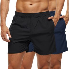 MEILONGER شورت جري رجالي مكون من قطعتين مقاس 5 بوصات، سروال رياضي سريع الجفاف للتدريب والركض في صالة الألعاب الرياضية in Kuwait