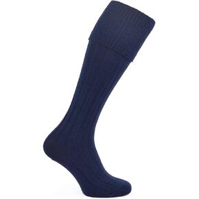 SCOTTISH MEN'S DELUXE WOOL BLEND BLUE KILT HOSE SOCKS