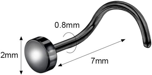 6ixGosh 6pcs 20g Nose Studs 3mm Ball Flat Surgical Steel Nose Ring for Women Men Black Rose Gold Nose Stud L Shaped Corkscrew Nose Ring Studs Cute Nostril Nose Piercing Jewelry in Kuwait