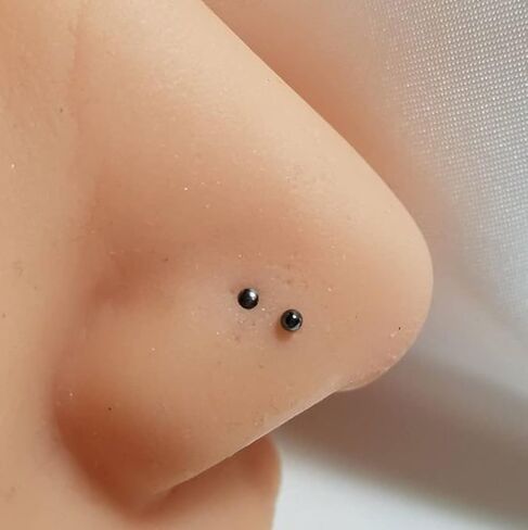 6ixGosh 6pcs 20g Nose Studs 3mm Ball Flat Surgical Steel Nose Ring for Women Men Black Rose Gold Nose Stud L Shaped Corkscrew Nose Ring Studs Cute Nostril Nose Piercing Jewelry in Kuwait