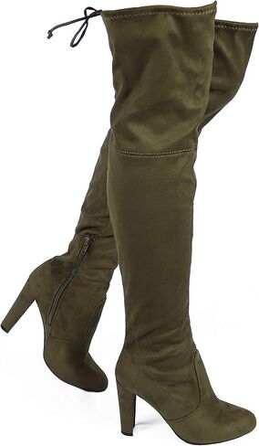 Wild Diva Women's Over The Knee Boot - Sexy Over The Knee High Pullon Boot - Trendy Low Block Heel Shoe - Comfortable Boot -(Wide Calf FIT & Regular FIT) in Kuwait