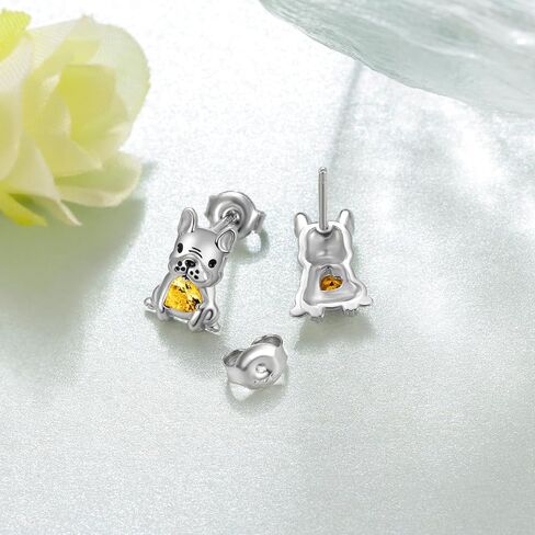 Dog Earrings for Women 925 Sterling Silver French Bulldog Earrings Animal Dog Jewelry Gifts for Daughter Granddaughter Girls Women in Saudi Arabia