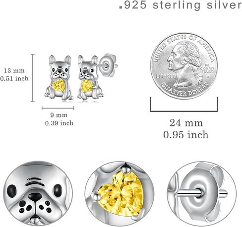 Dog Earrings for Women 925 Sterling Silver French Bulldog Earrings Animal Dog Jewelry Gifts for Daughter Granddaughter Girls Women in Saudi Arabia
