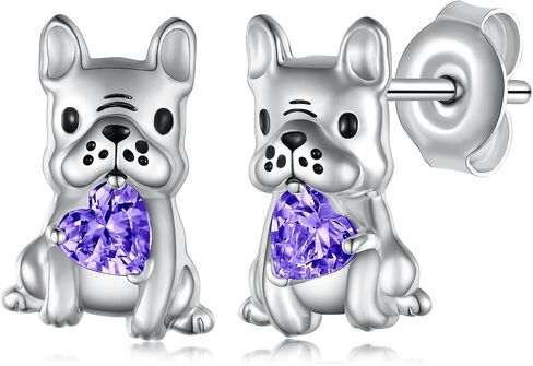 Dog Earrings for Women 925 Sterling Silver French Bulldog Earrings Animal Dog Jewelry Gifts for Daughter Granddaughter Girls Women in Saudi Arabia