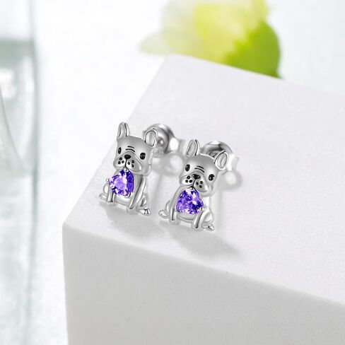 Dog Earrings for Women 925 Sterling Silver French Bulldog Earrings Animal Dog Jewelry Gifts for Daughter Granddaughter Girls Women in Saudi Arabia