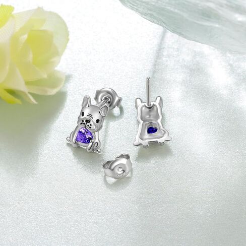 Dog Earrings for Women 925 Sterling Silver French Bulldog Earrings Animal Dog Jewelry Gifts for Daughter Granddaughter Girls Women in Saudi Arabia