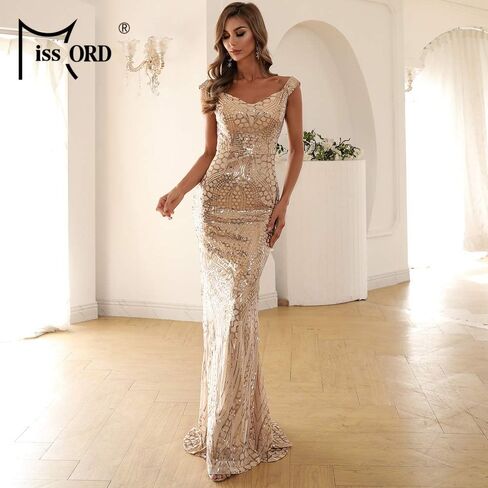 فساتين حفلات السهرة الرسمية للسيدات من Miss ord برقبة على شكل حرف V، فستان طويل لحفلات حورية البحر in Kuwait