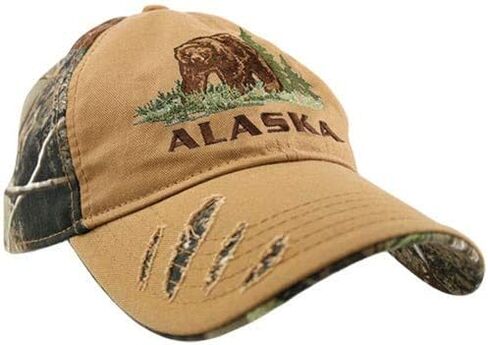 Alaskan Real Tree Bear Souvenir Ball Cap Style Hat Adult OSFA in Kuwait