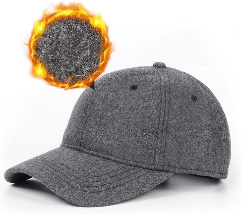 Zylioo XXL Oversized Woolen Baseball Cap Hat,Soft-Structured Winter Ball Cap,Adjustable Warm Dad Cap for Big Heads in Kuwait