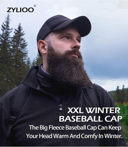 Zylioo XXL Oversized Woolen Baseball Cap Hat,Soft-Structured Winter Ball Cap,Adjustable Warm Dad Cap for Big Heads in Kuwait