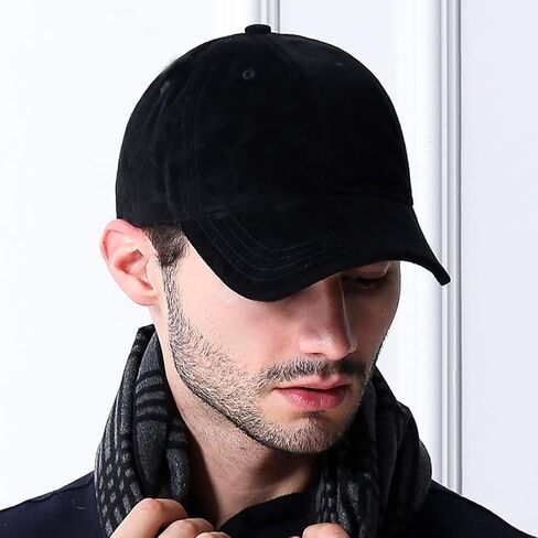 Zylioo XXL Oversized Woolen Baseball Cap Hat,Soft-Structured Winter Ball Cap,Adjustable Warm Dad Cap for Big Heads in Kuwait