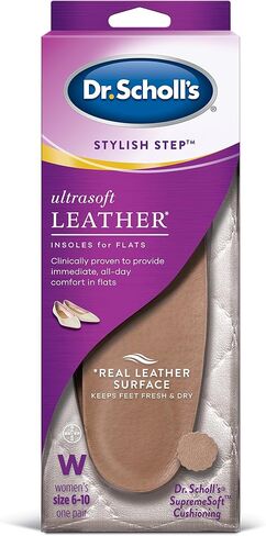 Dr. Scholl's Ultrasoft Leather Insoles for Flats (Women's 6-10) // All-Day Comfort with Massaging Gel plus a Real Leather Surface in Saudi Arabia