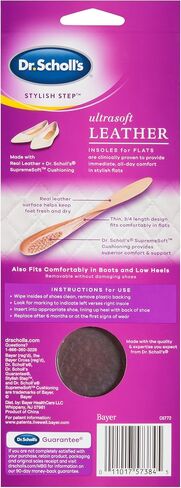 Dr. Scholl's Ultrasoft Leather Insoles for Flats (Women's 6-10) // All-Day Comfort with Massaging Gel plus a Real Leather Surface in Saudi Arabia