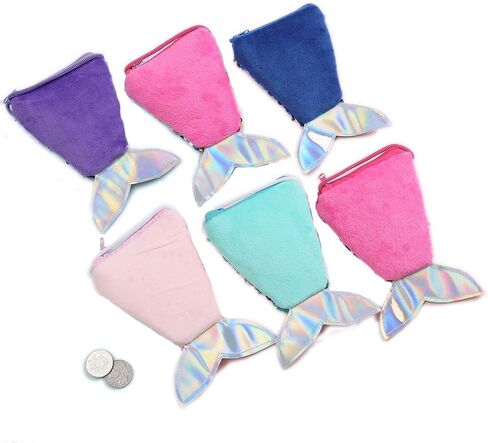 Starte Pack مكونة من 2 محفظة على شكل حورية البحر للفتيات وحقائب محفظة للعملات المعدنية وحقيبة كتف صغيرة للفتيات الصغيرات (أرجواني + وردي) in Kuwait