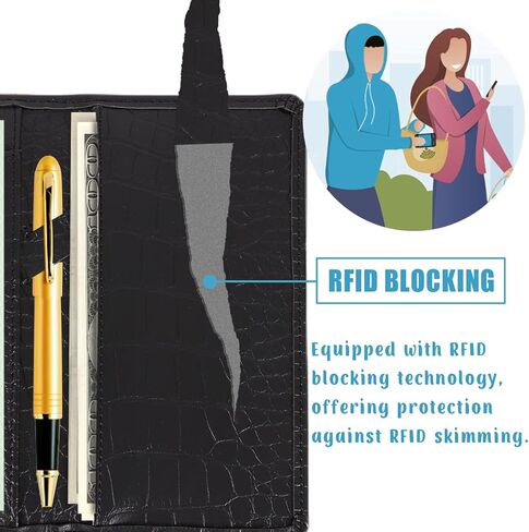 Checkbook Cover for Duplicate Checks, Men & Women, RFID Blocking PU Leather Standard Register Check Book Case for Personal Top & Side Tear Checks with Pen Holder & Free Divider, Print Bird in Kuwait