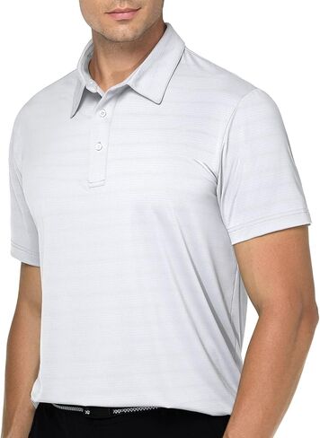 Mens Golf Polo Shirts Dry Fit Solid Collared Shirts Short Sleeve Performance Athletic Tennis T-Shirt in Kuwait