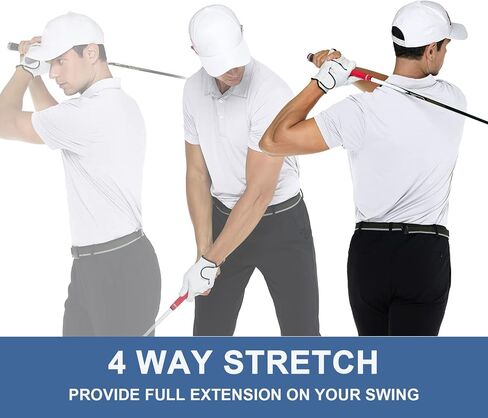 Mens Golf Polo Shirts Dry Fit Solid Collared Shirts Short Sleeve Performance Athletic Tennis T-Shirt in Kuwait