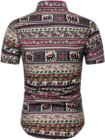 طقم شورت هاواي رجالي من KISSQIQI مكون من قطعتين بدلة رياضية كاجوال بأزرار للأسفل للشاطئ وقمصان وسروال قصير مزين بالزهور in Kuwait